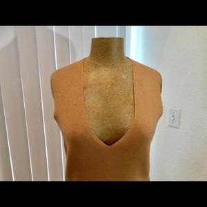 NWOT Silk Italy top golden cream M sleeveless